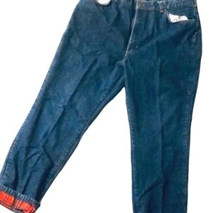 Dickies Brand Flannel Lined Blue Jeans